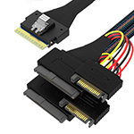 SlimSAS SFF-8654 8iתU.2 2SFF-8639��15PIN ������Ӳ�̸�����